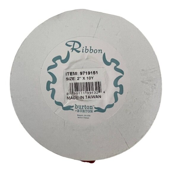 Burton & Burton #16 Red Burlap Wired Ribbon~2" x 10 Yards~Craft Sewing L2 11 - Picture 4 of 4